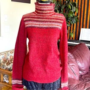 Vintage Jessica Sports Turtle Neck Deep Red Color Mongolian Made 25% Wool Size S